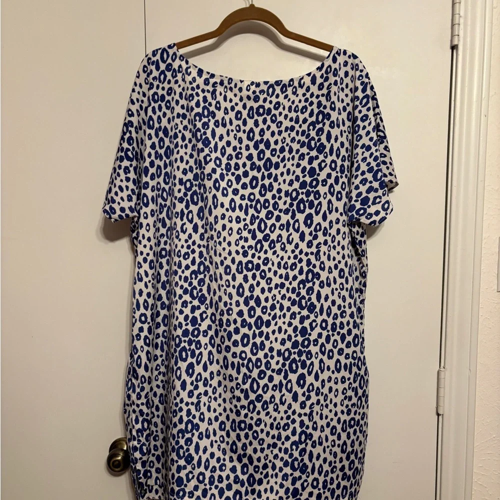 Victoria's Secret Blue & White Leopard Print Coverup - Picture 3 of 3